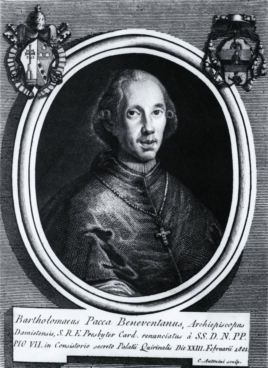 Portrét Bartolomea Pacca (1756-1844), italský kardinál, rytina od Nicolas Toussaint Charlet