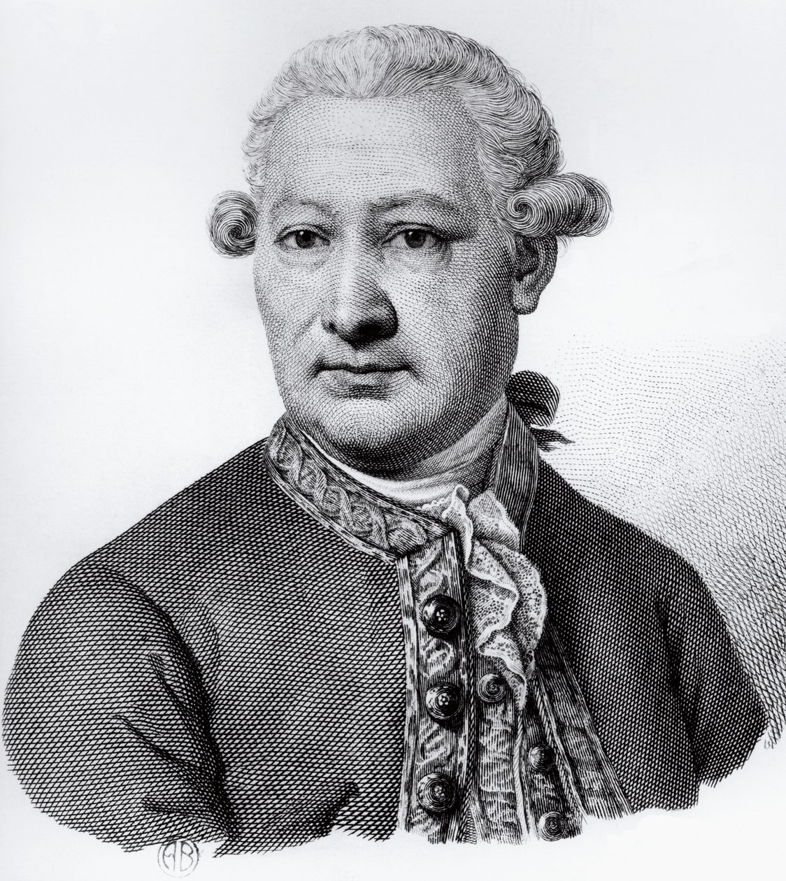 Portrét Giovanni Alessandro Brambilla (1728-1800), baron z Carpiano, italský anatom, patolog a lékař, rytina od Nicolas Toussaint Charlet