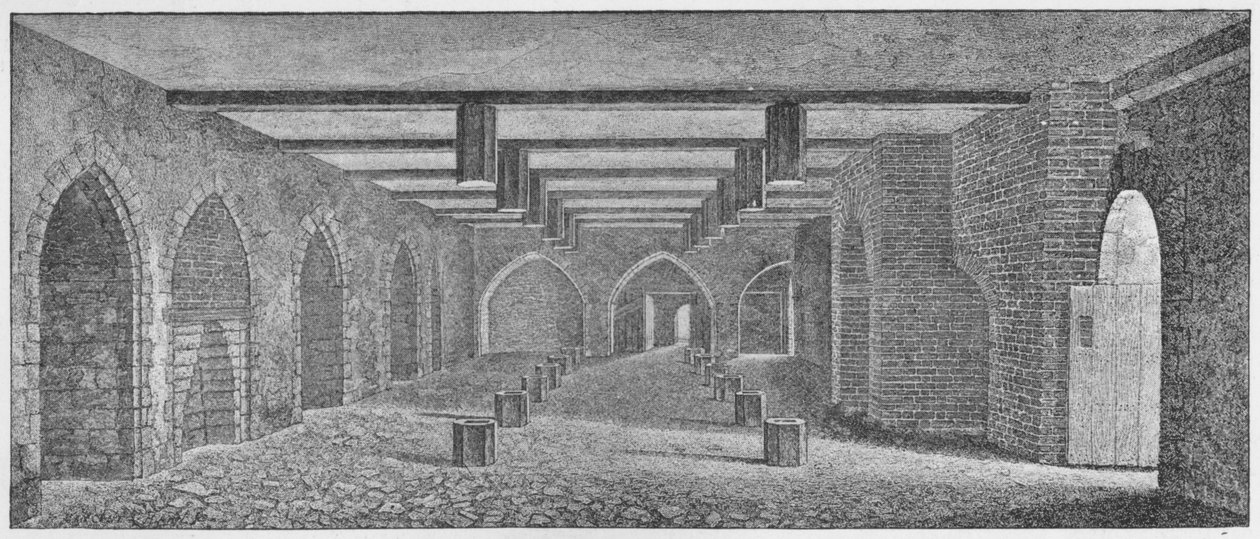 Interiér krypty s názvem Powder Plot Sklep pod Starým Westminsterským palácem, c1883 od William Patten