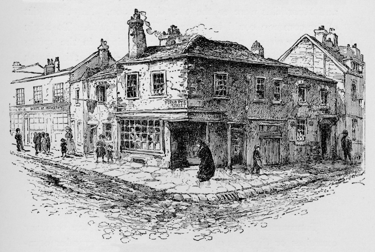 Old Pye Street and the Ragged School, c1897 od William Patten