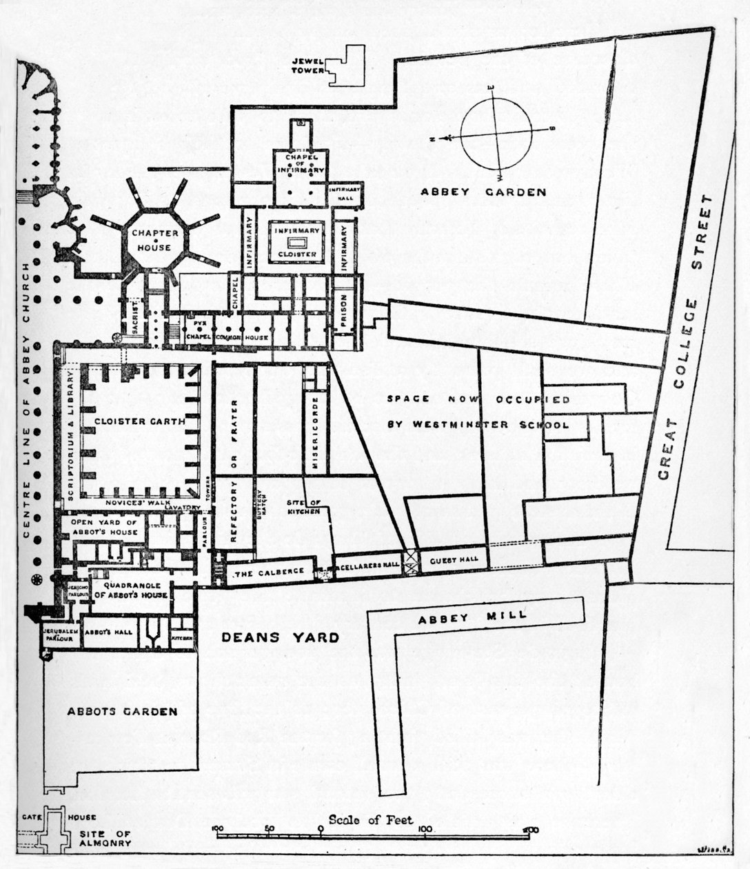 Plán benediktinského opatství Westminster, c1897 od William Patten