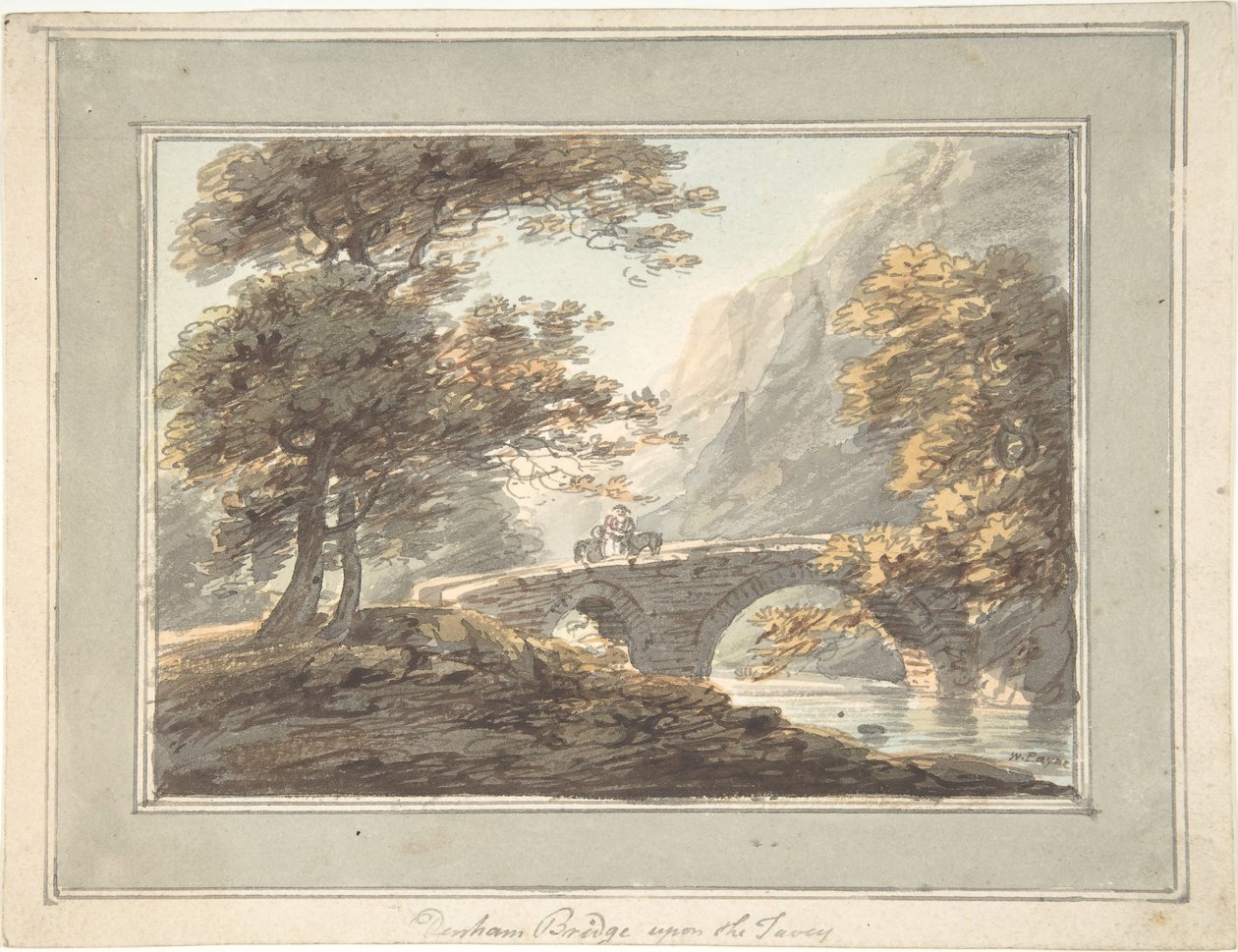 Denham Bridge upon the Tavy, 1780-1830. od William Payne