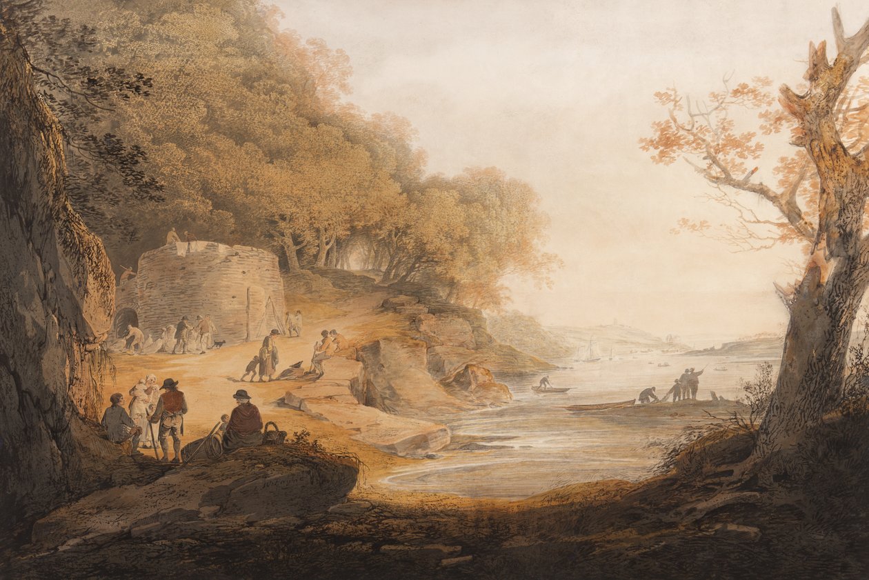 The Lime Kiln v Crabtree naproti Saltramu, Devon (inkoust a wc na papíře) od William Payne