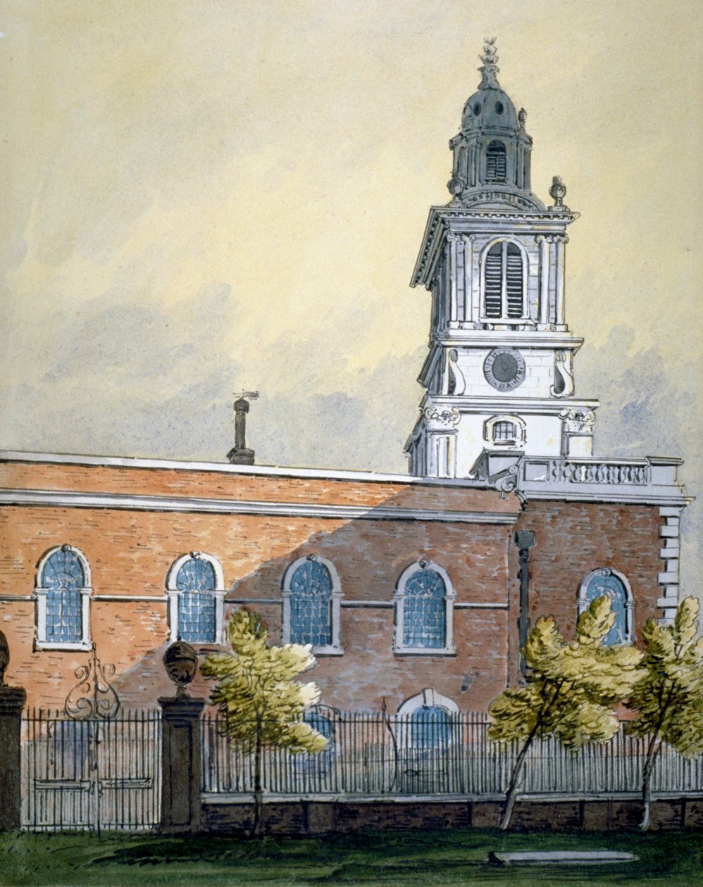 Kostel St Botolph bez Bishopsgate, City of London, c1815 od William Pearson