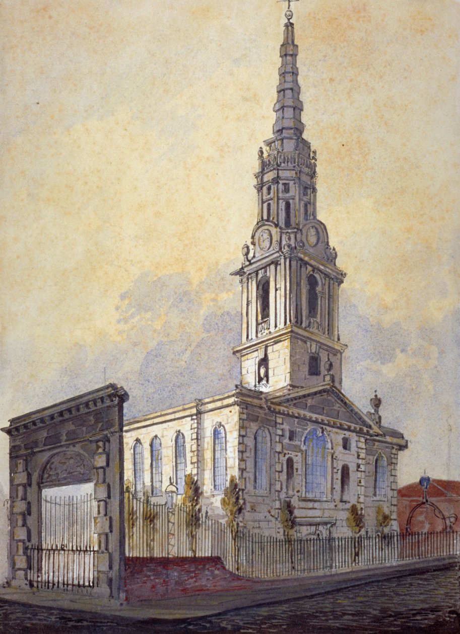 Kostel St Giles in the Fields, Holborn, Londýn, c1815. od William Pearson