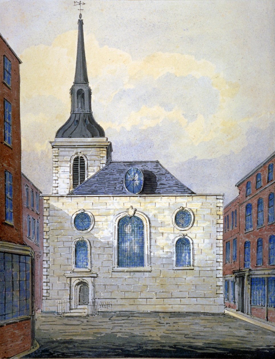 Kostel St Mary Abchurch, City of London, c1815 od William Pearson