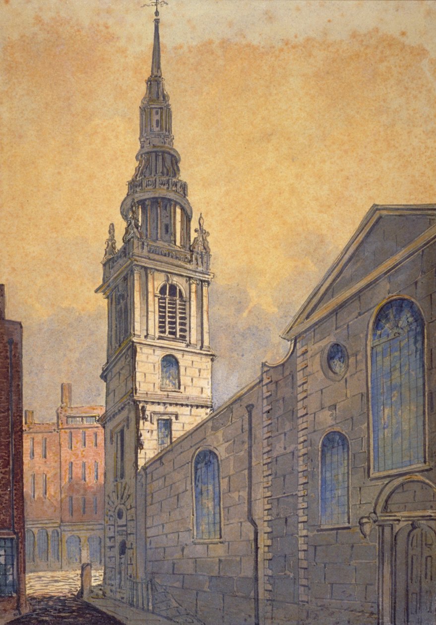 Kostel St Mary le Bow z Bow Churchyard, City of London, c1815 od William Pearson