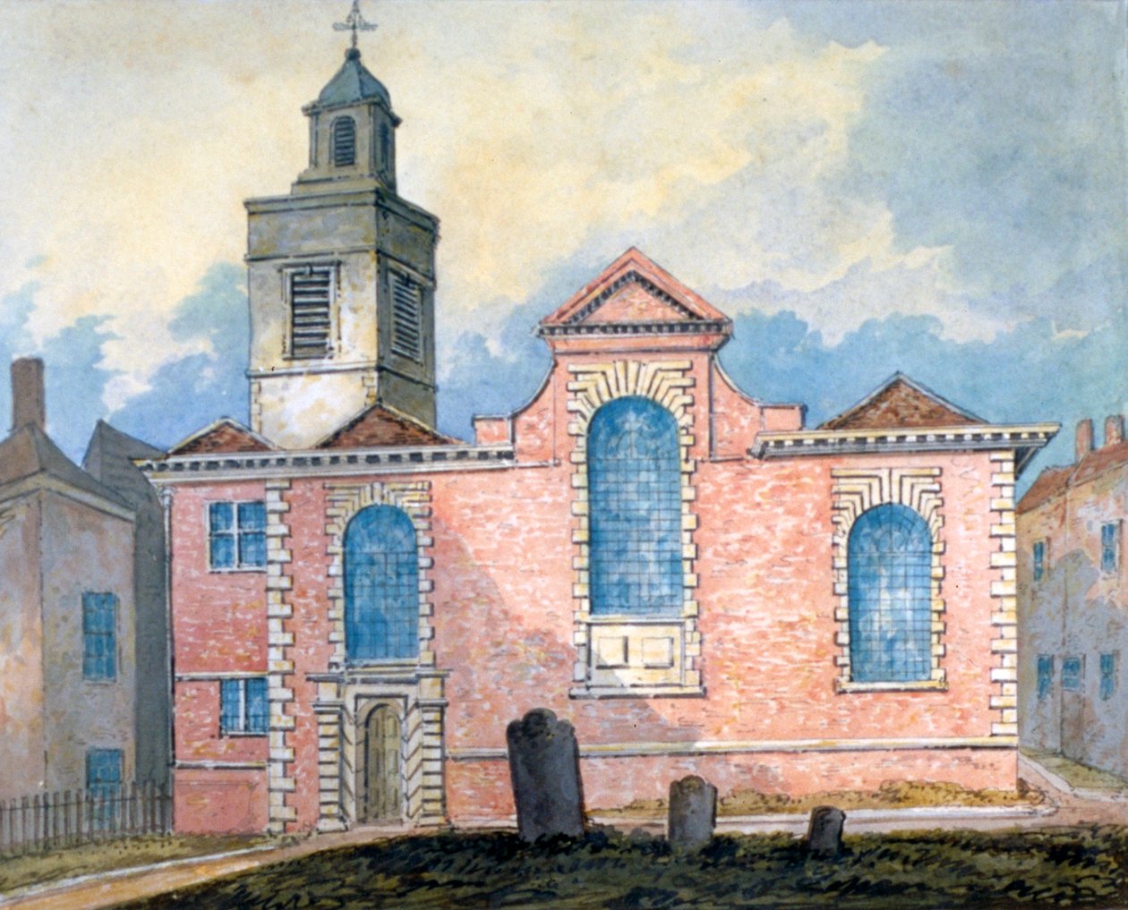 Vnější pohled na St Anne a St Agnes, City of London, c1810. od William Pearson