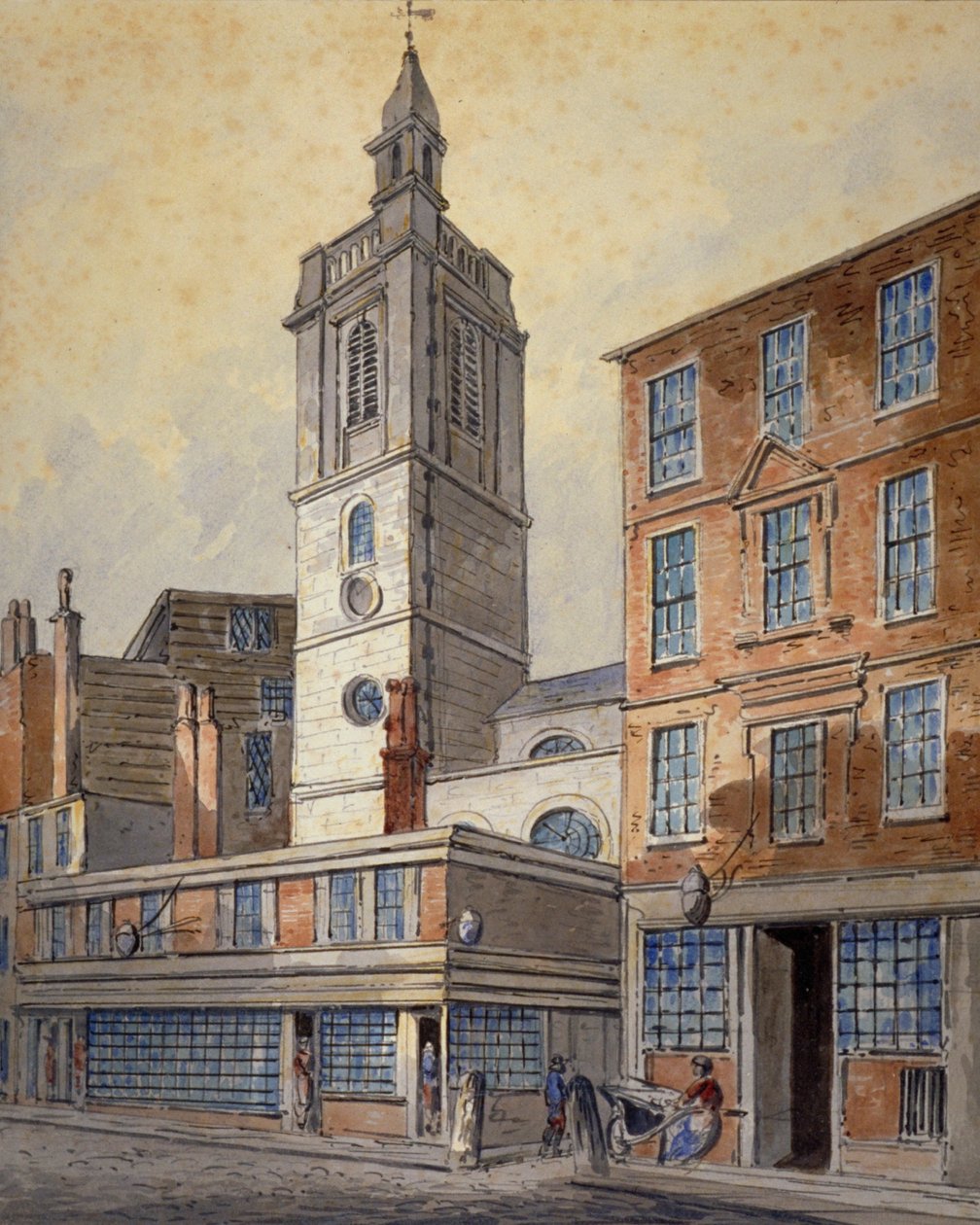 Pohled na St Dionis Backchurch, City of London, 1815. od William Pearson