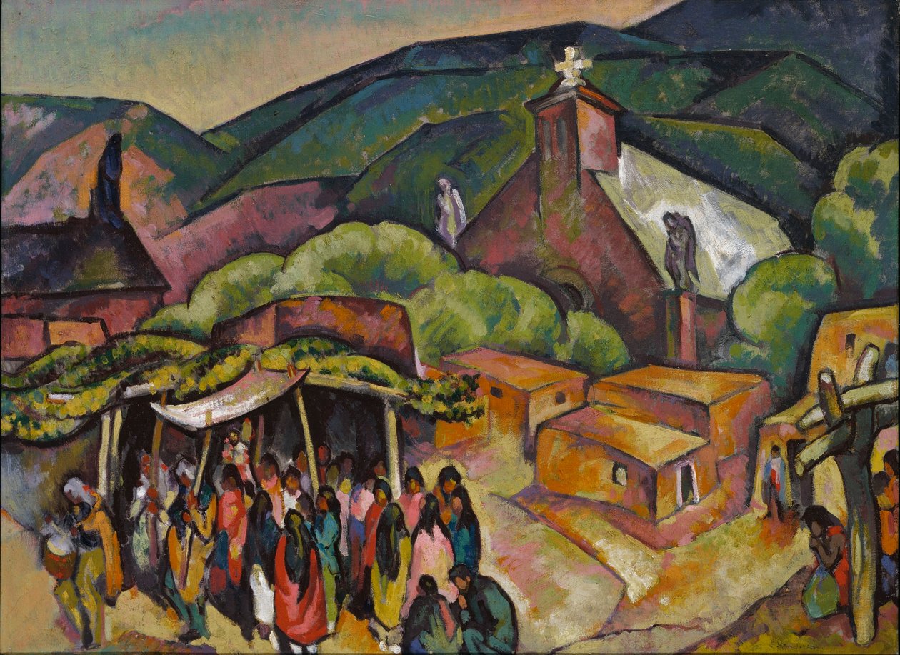 Svátek: San Juan Pueblo od William Penhallow Henderson