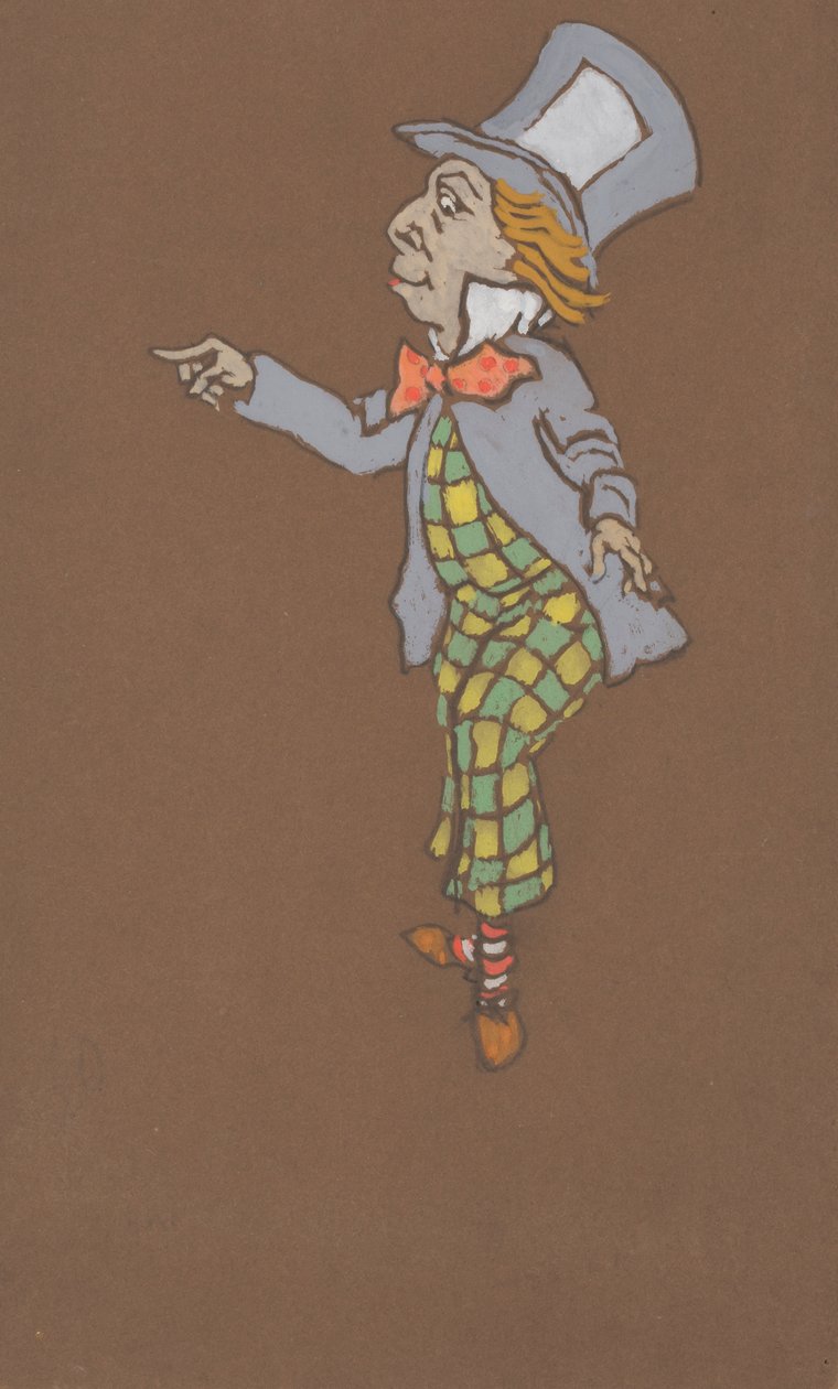 Kostýmní návrh Mad Hatter pro Alenku v říši divů, 1915. od William Penhallow Henderson