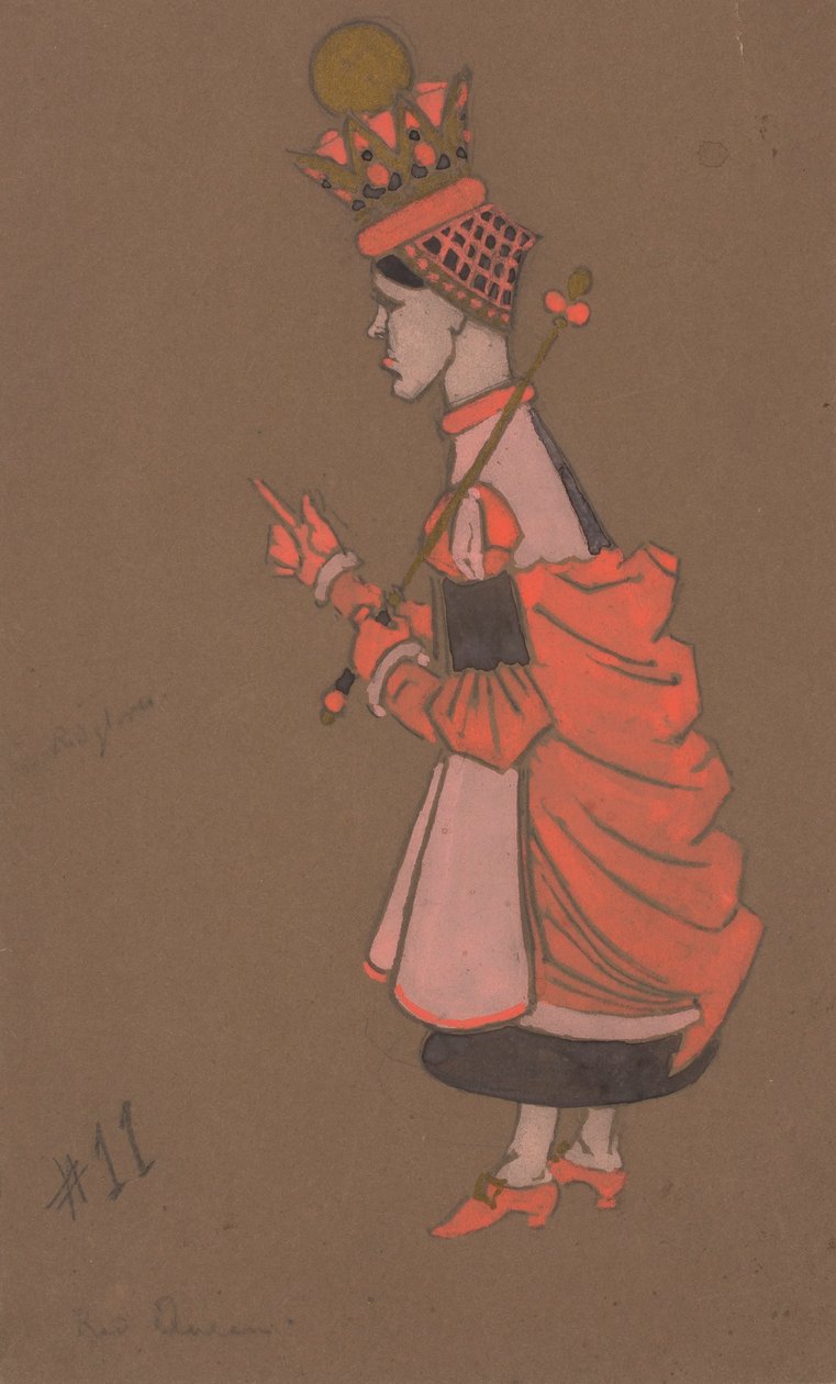 Červená královna (návrh kostýmů pro Alenku v říši divů) 1915) od William Penhallow Henderson