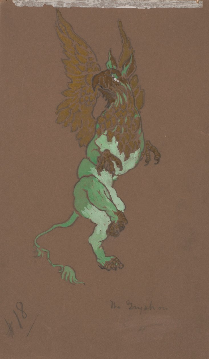 Gryf (kostýmní návrh pro Alenku v říši divů, 1915) od William Penhallow Henderson