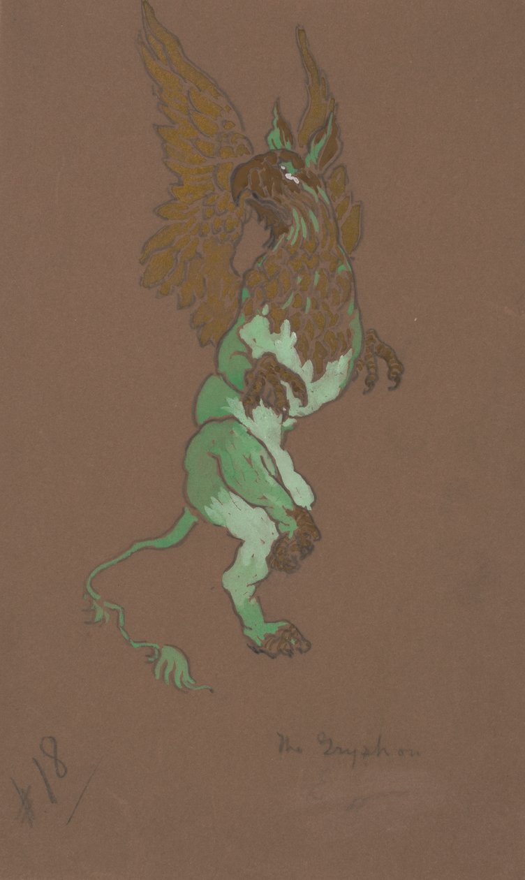 Návrh kostýmu Gryphon pro Alenku v říši divů, 1915. od William Penhallow Henderson