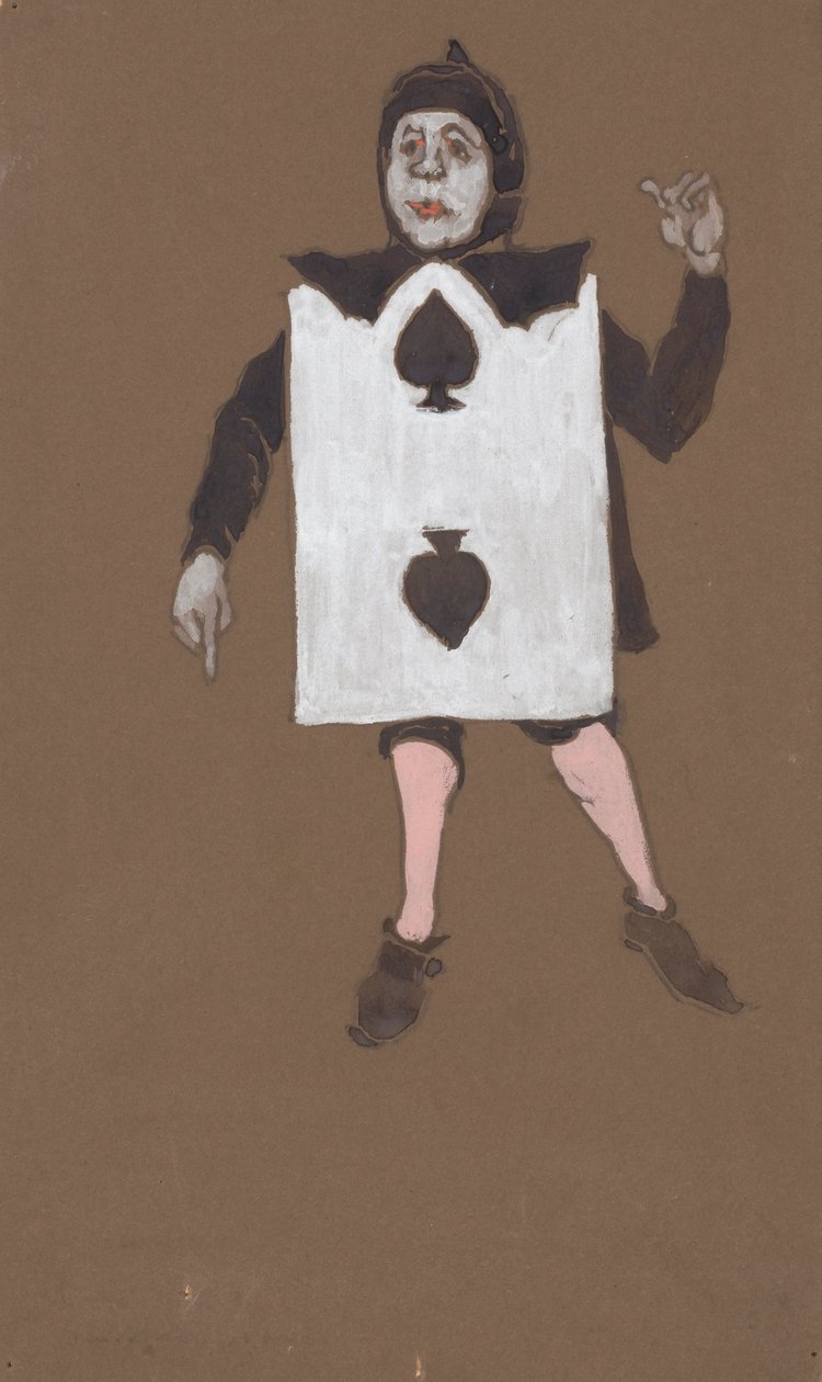 Kostýmní návrh Two of Spades pro Alenku v říši divů, 1915. od William Penhallow Henderson