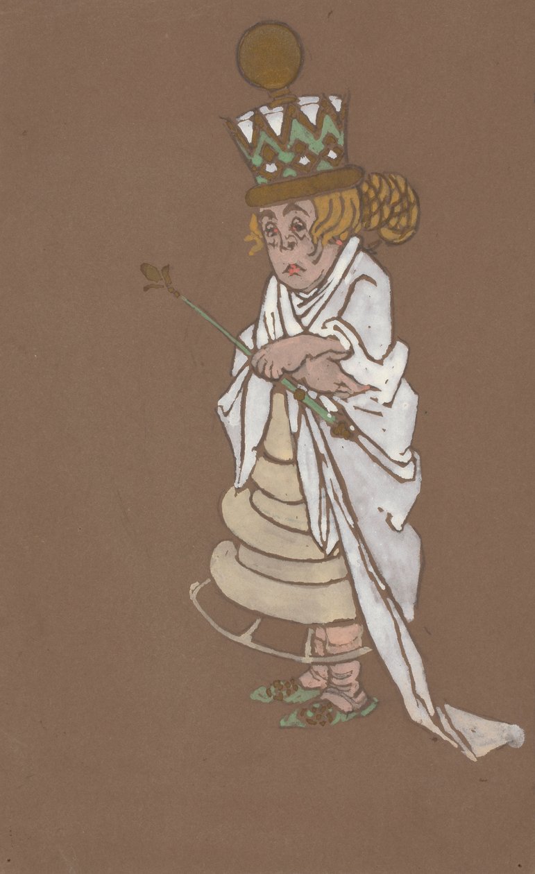Návrh kostýmu White Queen pro Alenku v říši divů 1915. od William Penhallow Henderson