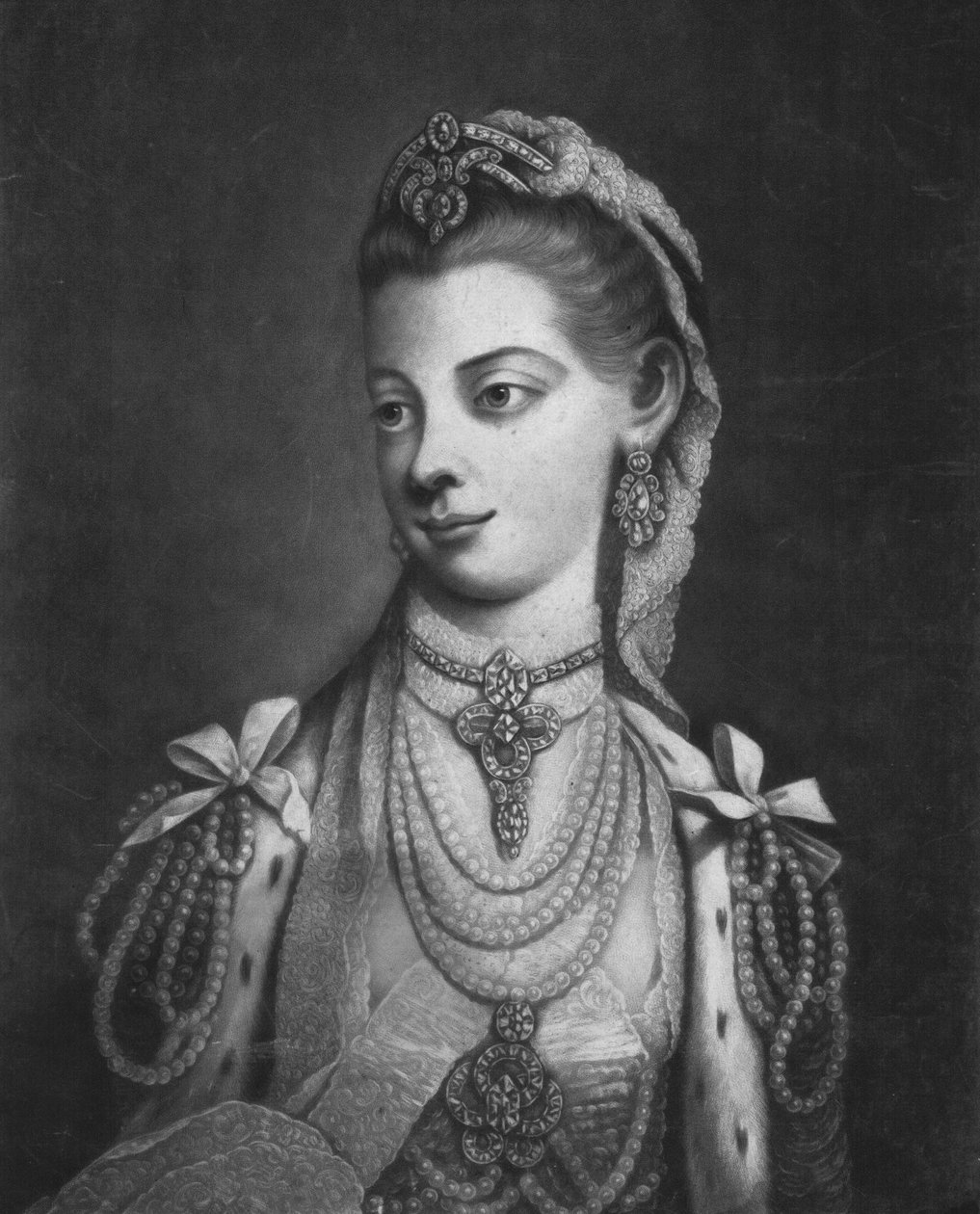 Její nejznamenitější veličenstvo Charlotte královna Velké Británie, 1762 od William Pether