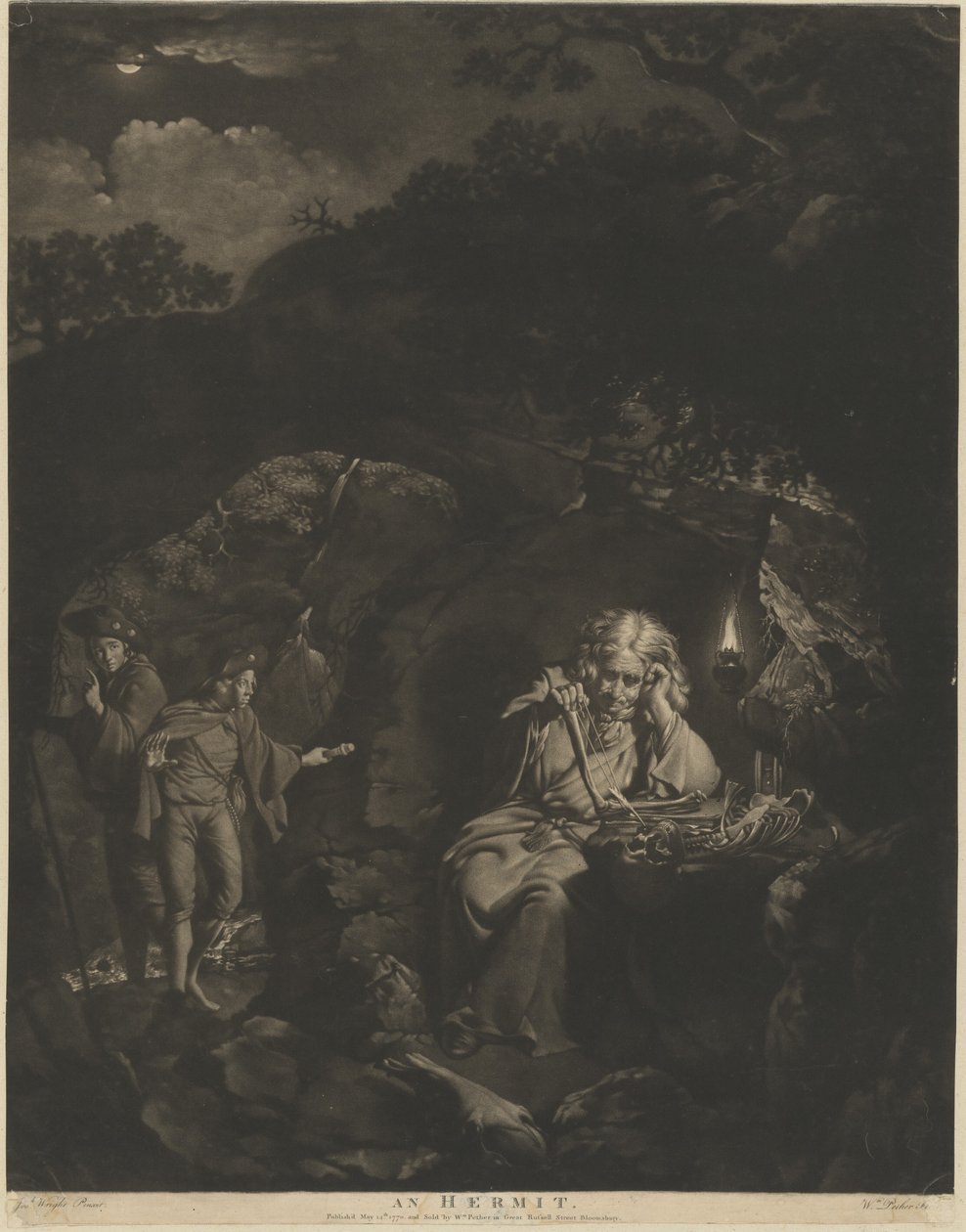 Poustevník od William Pether after Joseph Wright