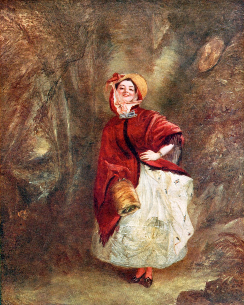 Dolly Varden (barevná litografie) od William Powell (after) Frith
