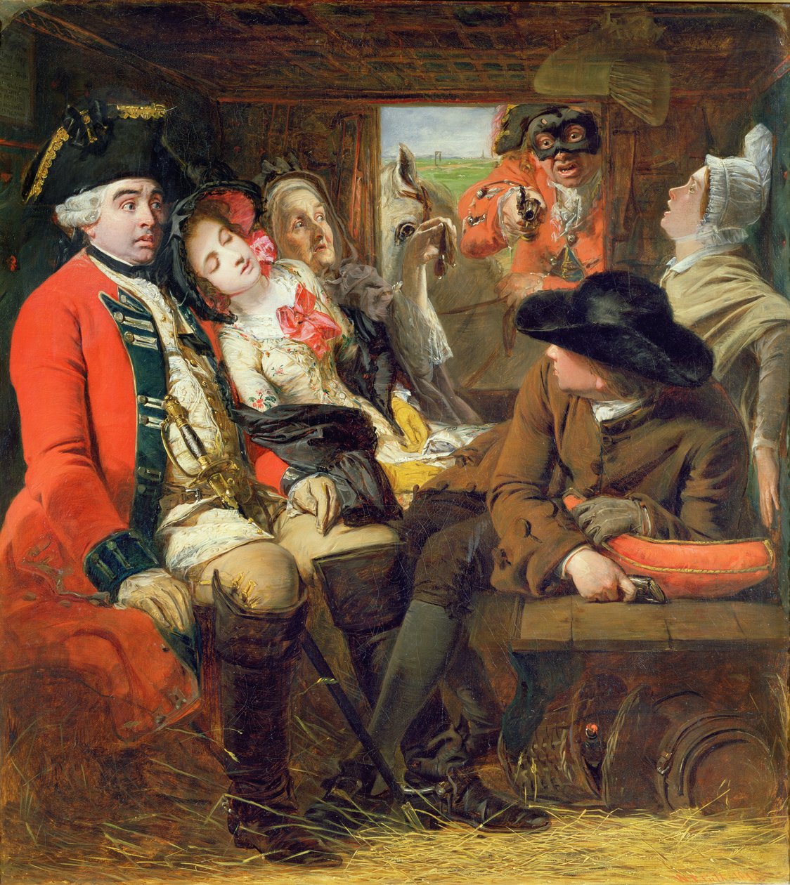 Dobrodružství dostavníku, Bagshot Heath, 1848 od William Powell Frith