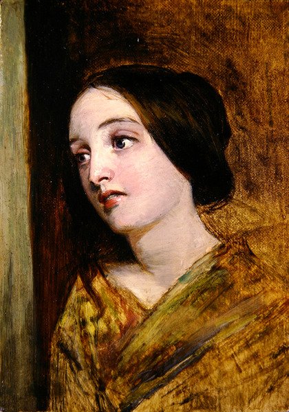 Hlava a ramena dívky (olej na plátně) od William Powell Frith