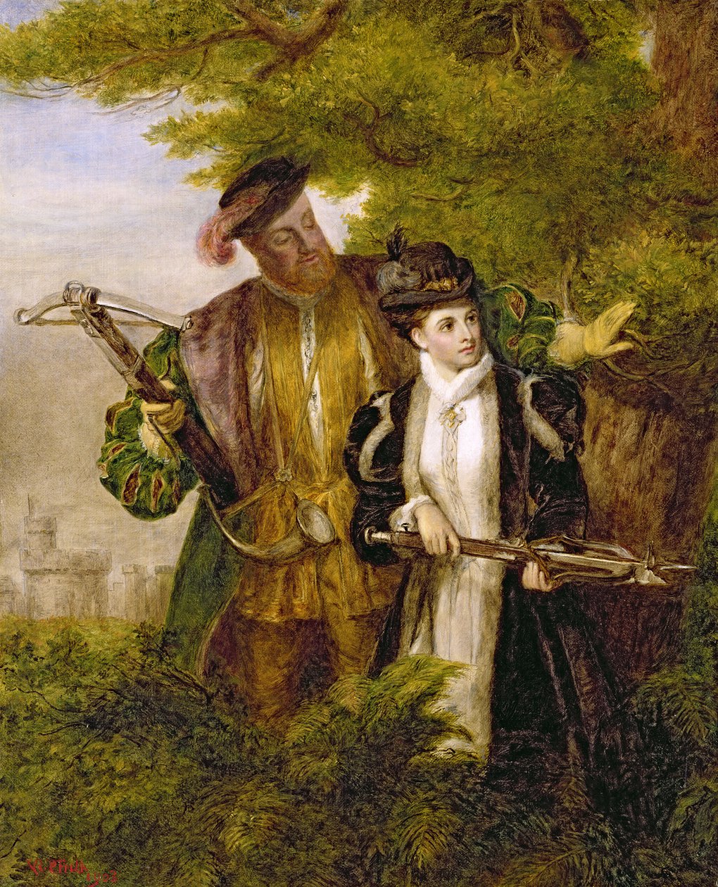King Henry a Anne Boleyn Deer střelba ve Windsor Forest, 1903 od William Powell Frith