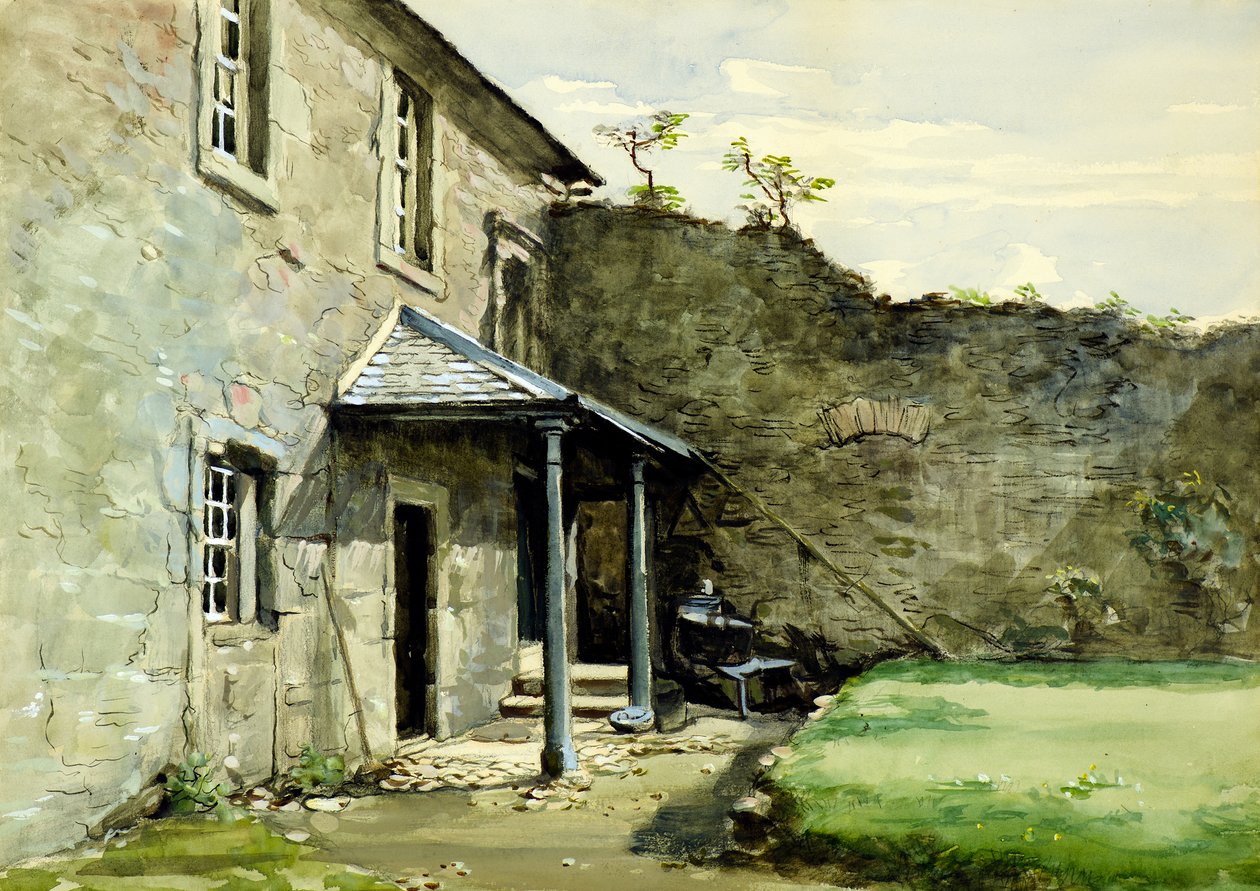 The Veranda, Mains Castle nebo Courtyard with Veranda, Mains Castle od William Proudfoot