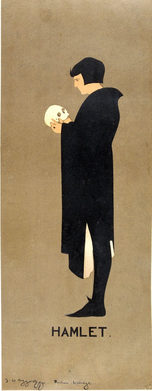 Plakát k „Hamletovi“ od Williama Shakespeara – od žebráků (Sir William Nicholson (1872-1949) a James Pryde (1866-1941), konec 19. století od William & Pryde James (1866 1941) Nicholson