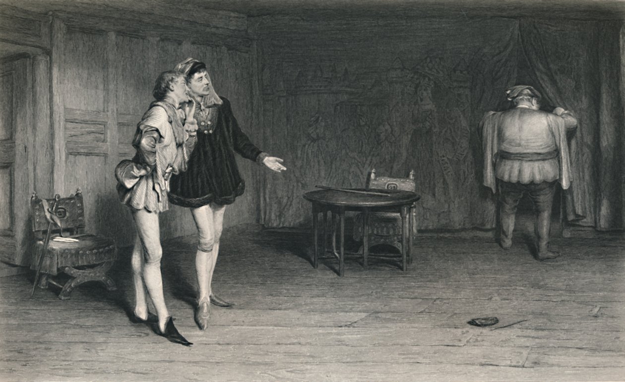 "Princ Henry, Poins a Falstaff." Král Jindřich IV. - První část, c1870 od William Quiller Orchardson
