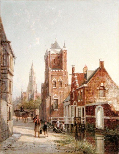 Ammsfoord, Holandsko (olej na plátně) od William R. Dommersen