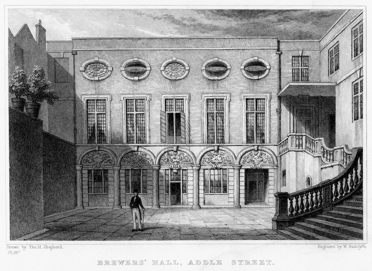 Brewers Hall, Addle Street, City of London, 1831. od William Radclyffe