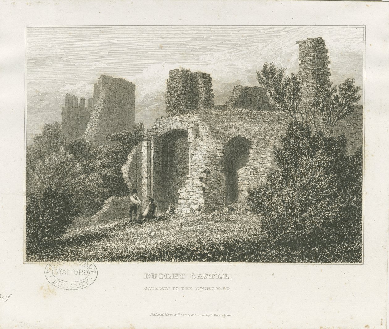 Dudley Castle - The Keep: rytina, nd [c1831] (tisk) od William Radclyffe