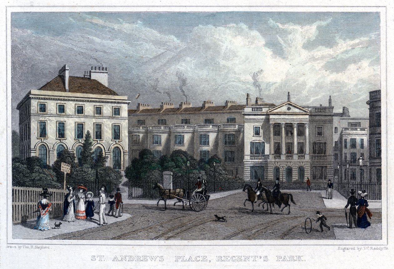 St Andrews Place, Regents Park, Londýn, 1828. od William Radclyffe