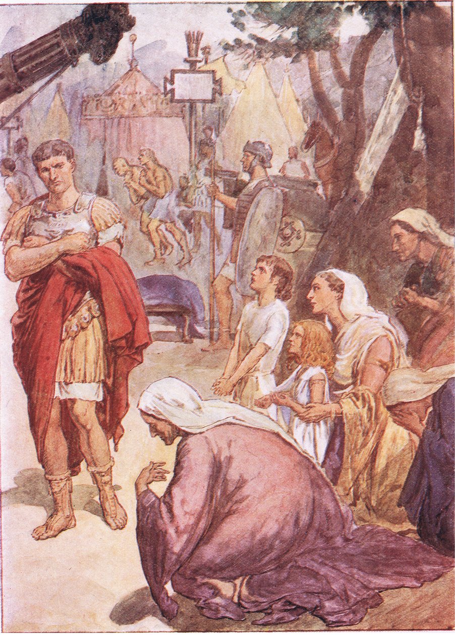 Coriolanus and the matrons of Rome, z Plutarch Lives vydané T C & E C Jack Ltd od William Rainey