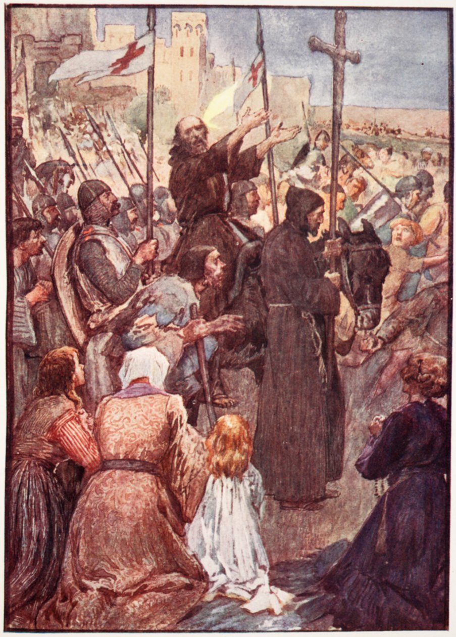 „Často ho bylo vidět, jak jezdí na zadku“, deska z „Příběhu Francie“, od Mary MacGregor, 1920 (barevné lito) od William Rainey