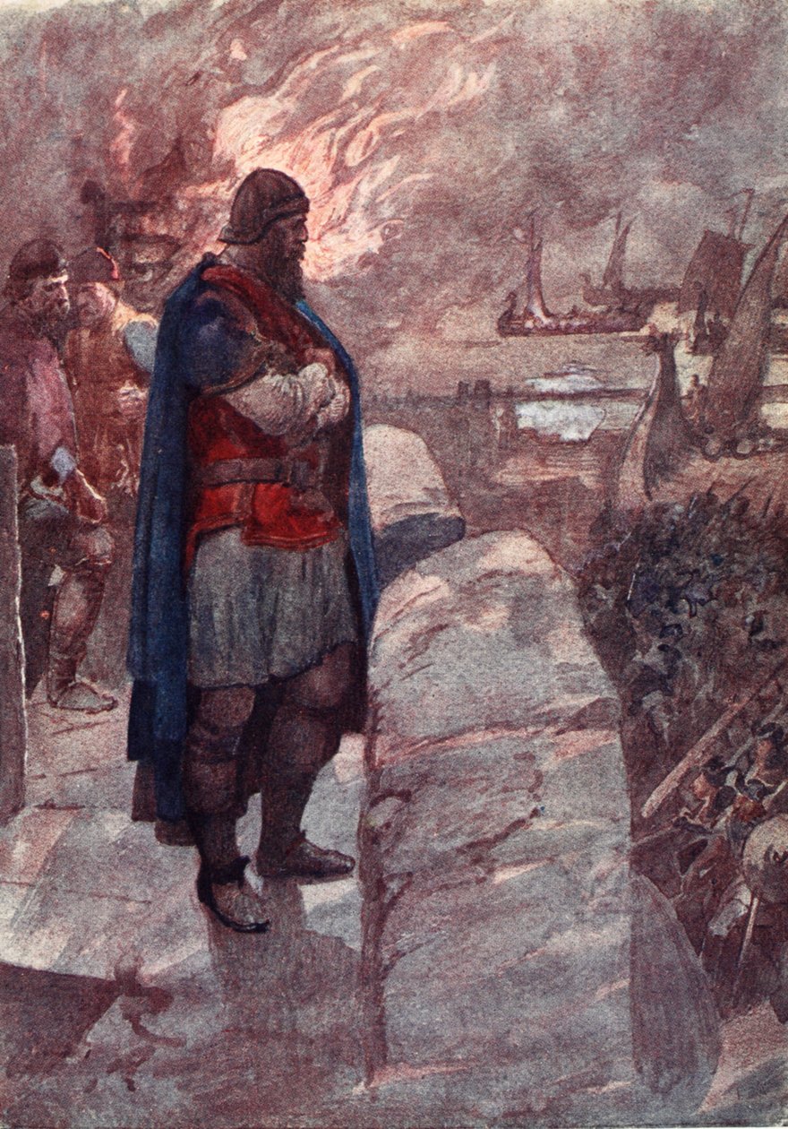 „Nádoby nebudou naložené zbožím, ale obsazeny krutými nepřáteli“, ilustrace z „Příběh Francie vyprávěný chlapcům a dívkám“ od Mary Macgregorové, 1920 od William Rainey