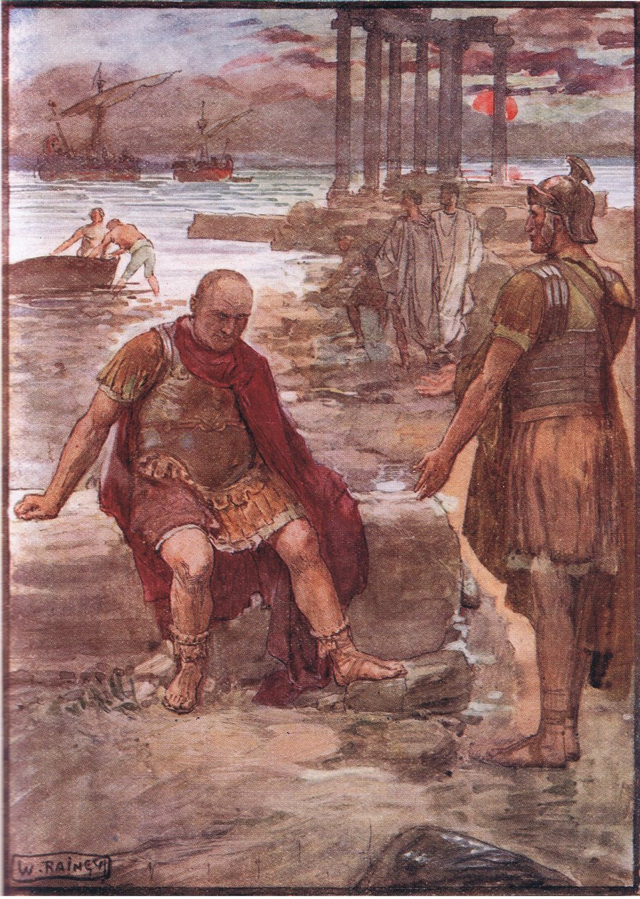 Marius ve vyhnanství uprostřed ruin Kartága z Plutarch Lives vydané T C & E C Jack Ltd od William Rainey