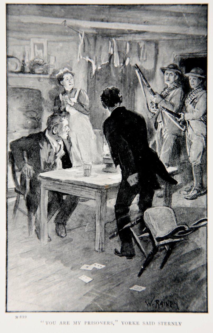 „Jste moji vězni,“ řekl Yorke přísně, ilustrace z „S Robertsem do Pretorie: Příběh jihoafrické války“ od G.A. Henty, hospoda. Londýn, 1902 od William Rainey