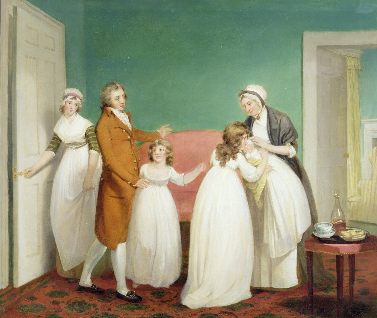 Narození dědice, kolem 1799 (olej na plátně) viz také 145617 od William Redmore Bigg