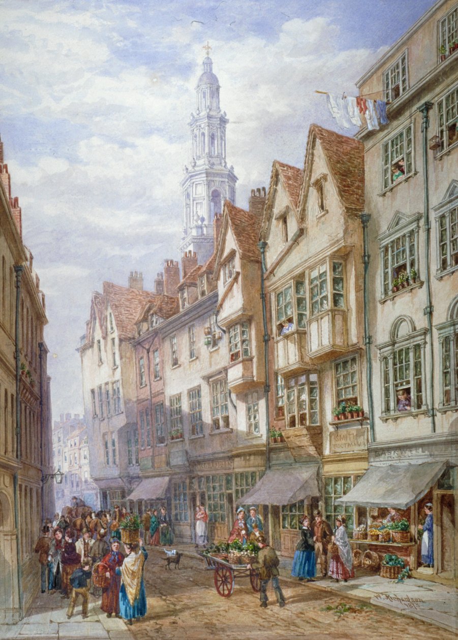 Staré domy v Wych Street, Westminster, Londýn, 1873 od William Richardson