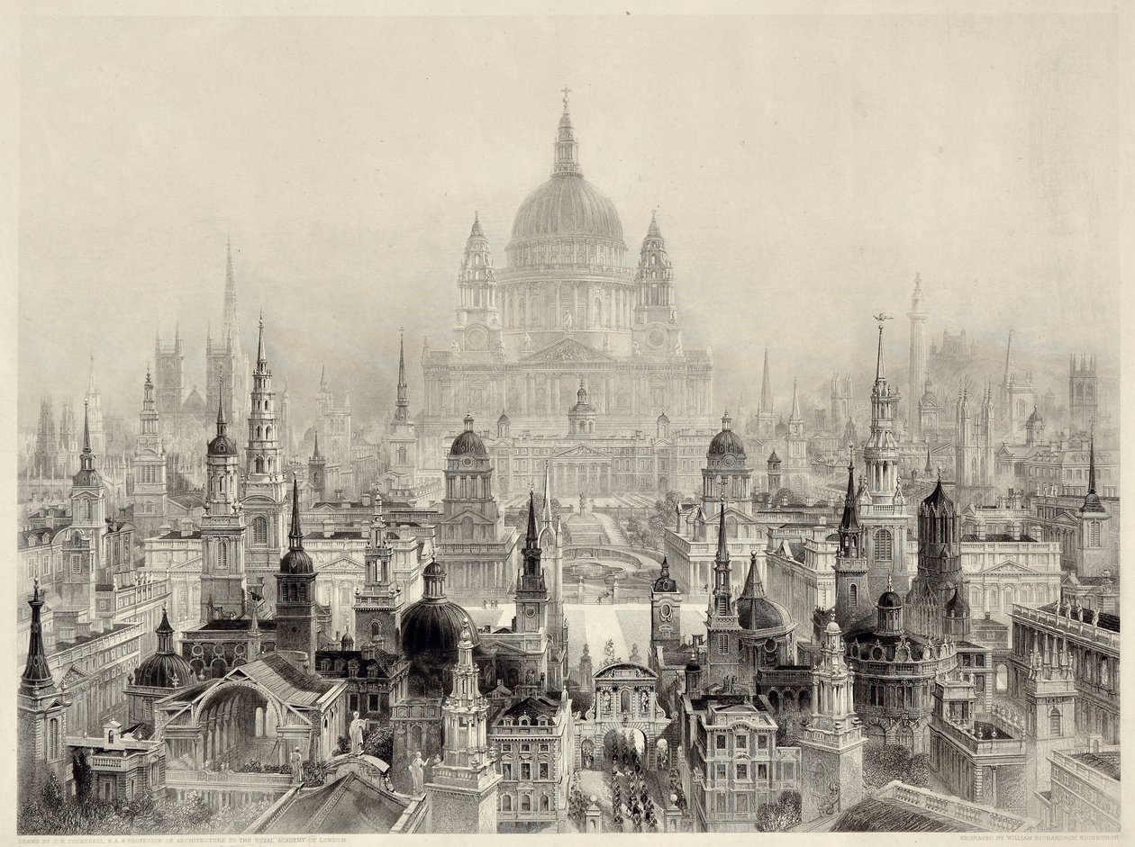Hlavní budovy Sir Christopher Wren od William Richardson