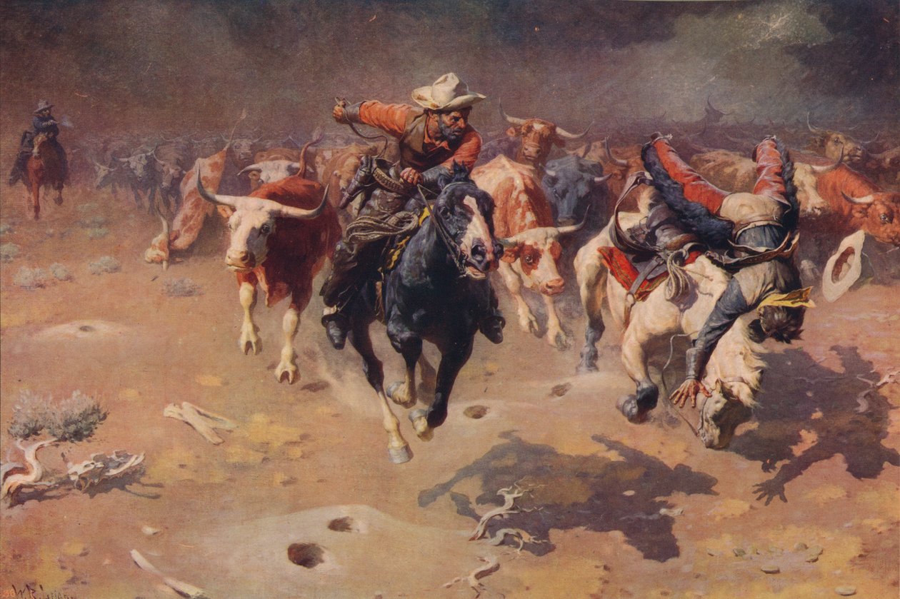 The Stampede, c1912, c1915 od William Robinson Leigh