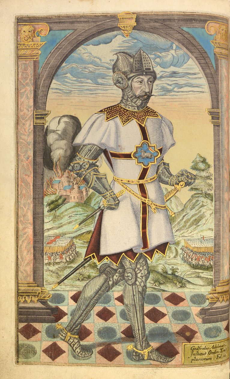 Godfrey Adelmar, z nHonor Military, a Civill, William Segar, hospoda. Robert Barker, Londýn, 1602 (ručně kolorovaná rytina) od William Rogers