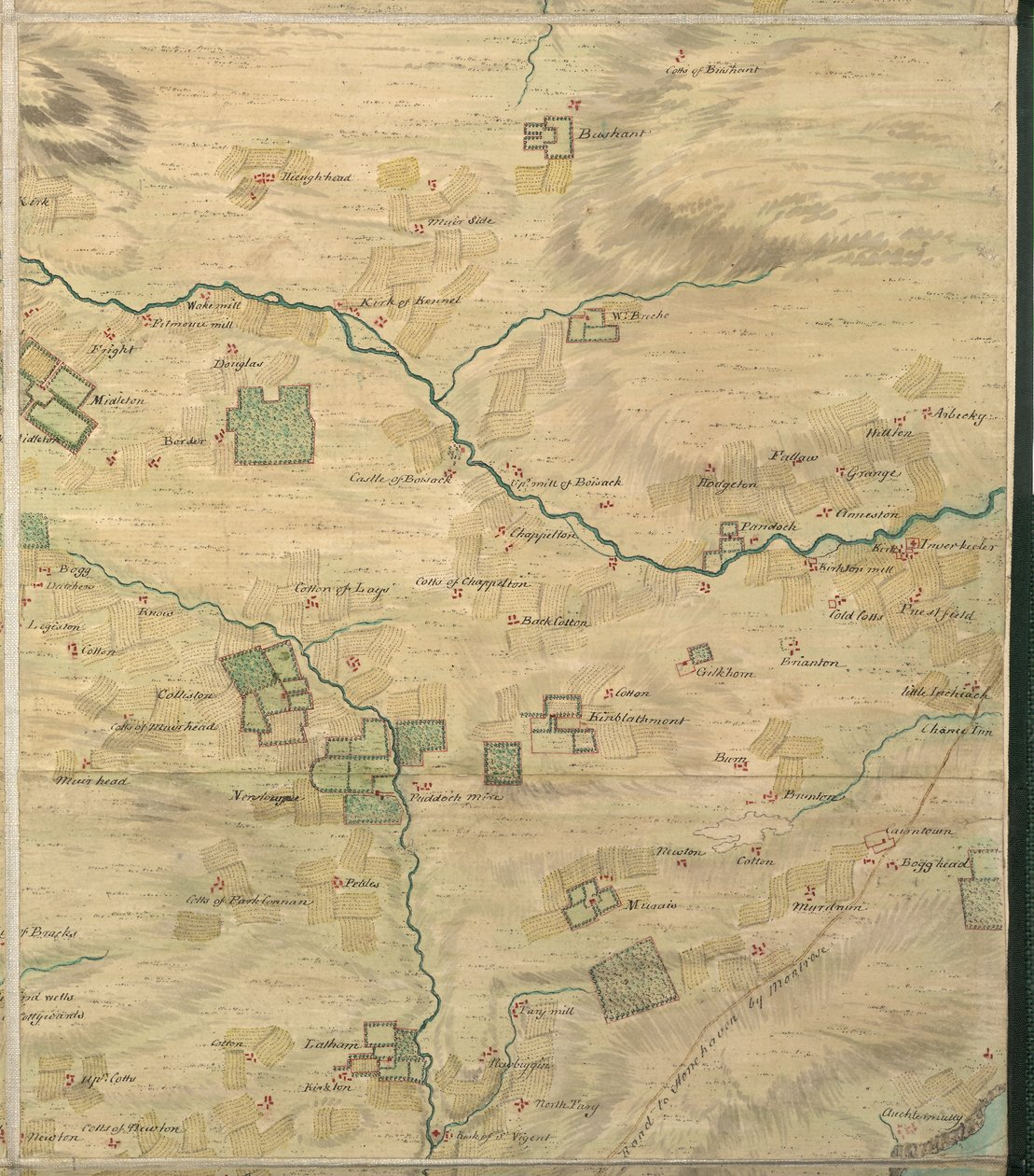 Royova mapa 19/3f: Oblast kolem Collistonu, ve Forfarshire (nebo Angus), z Roy Military Survey of Scotland od William Roy