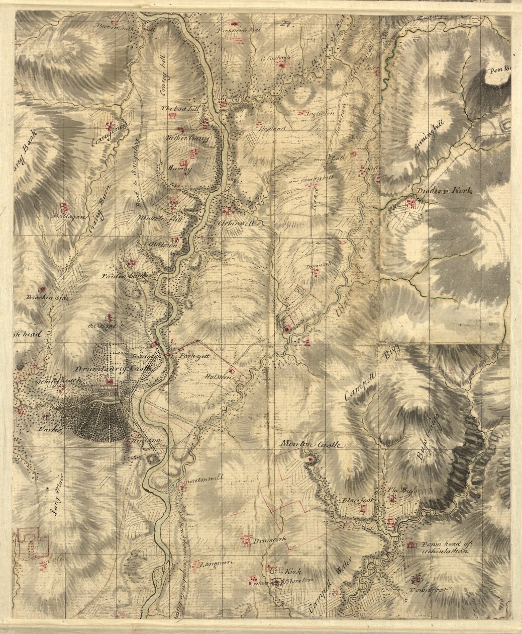 Royova mapa nížinného Skotska, sekce 5/3e od William Roy
