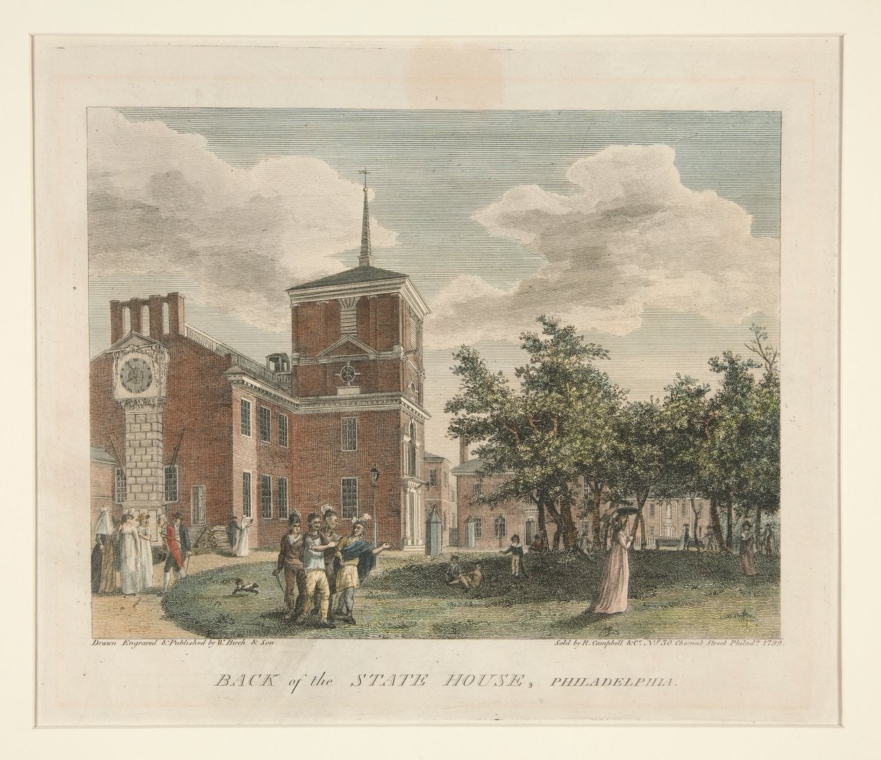 Za State House, Philadelphia od William Russell Birch