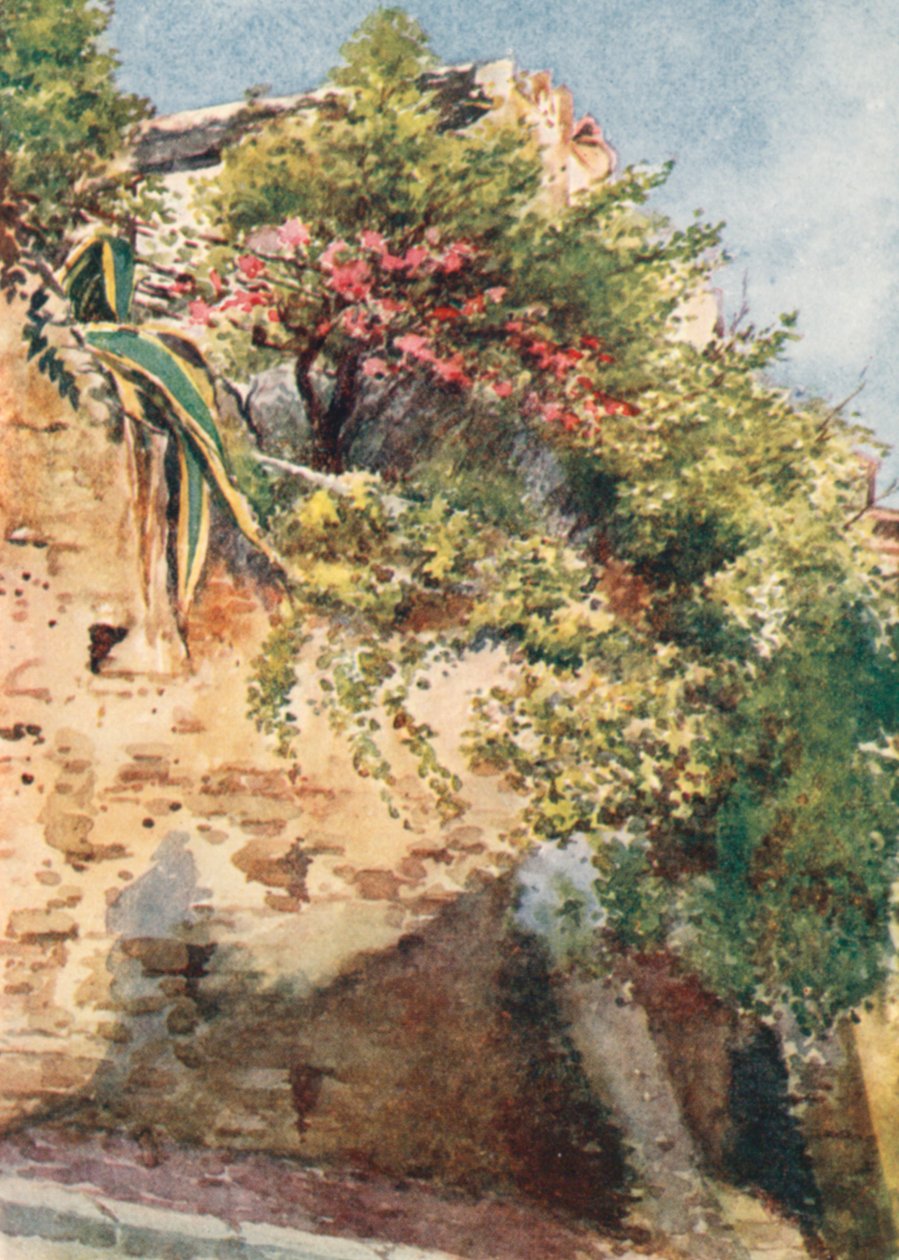 Uliční nároží, Cagnes (barevná litografie) od William Scott