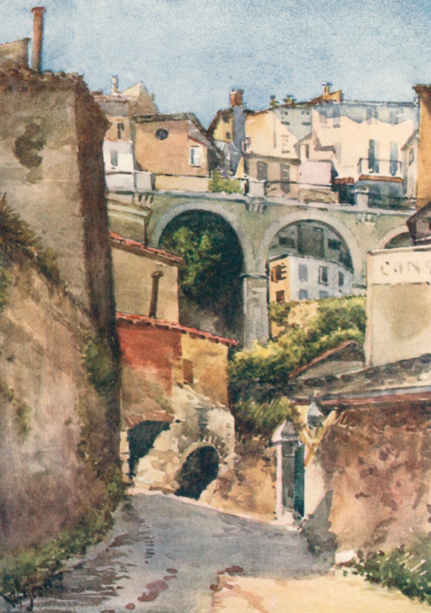 Ulice v Grasse (barevná litografie) od William Scott