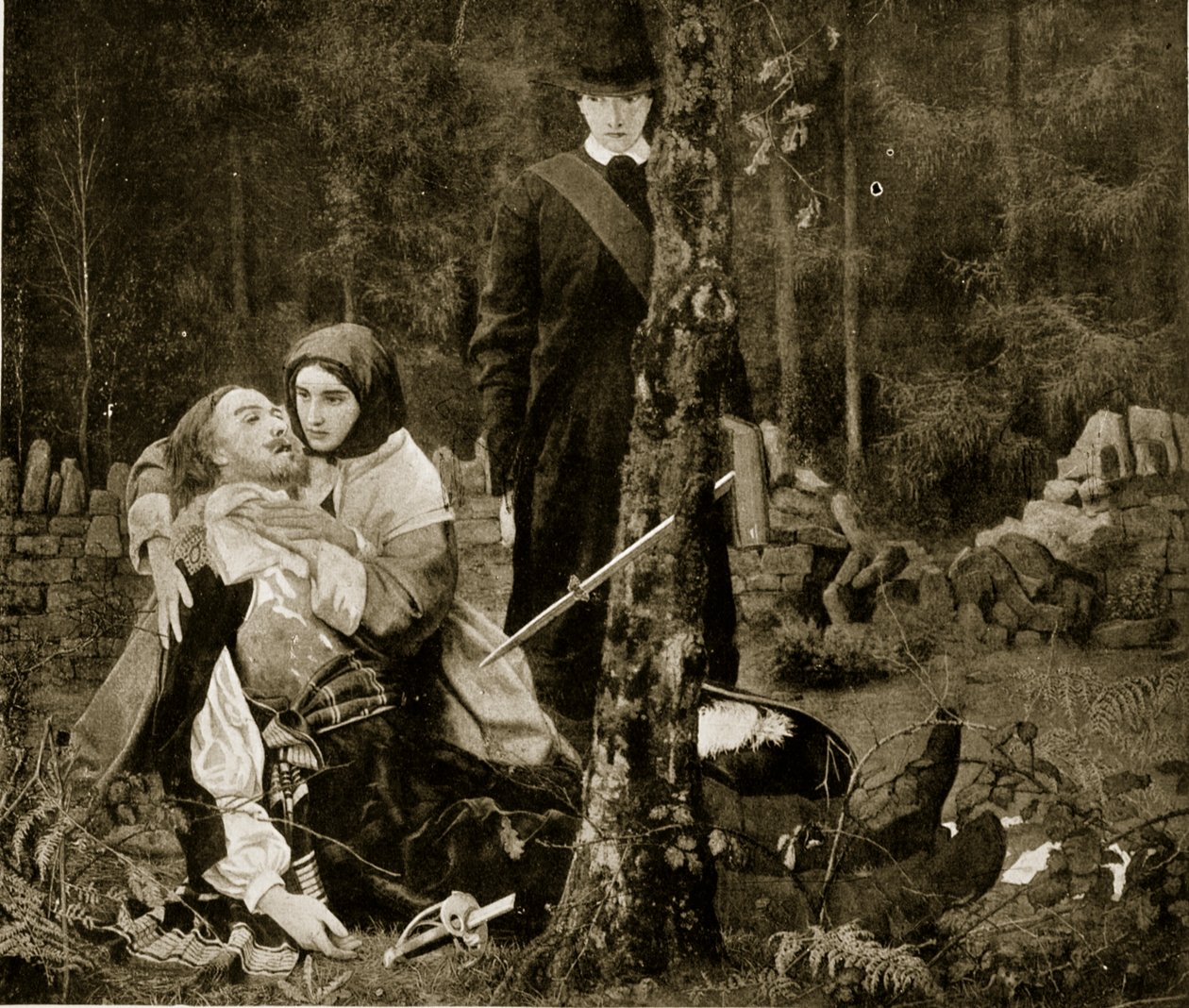 Kavalír a puritán, ilustrace z knihy "Hutchinson