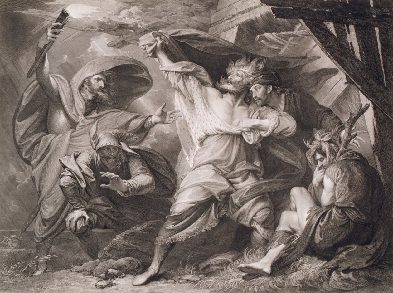 Vypni, vypadni, ty půjčování – pojď sem rozepni Shakespeare, král Lear, 3. dějství, 4. scéna, 1793. od William Sharp